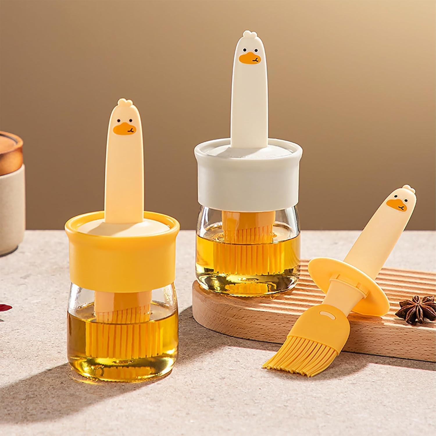 2-in-1 Oil Dispenser Bottle with Silicone Basting Brush